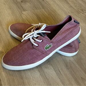Lacoste Marice Lace‎ Yacht Club Mens Size 7 Red Classic Casual Slip-On Shoes